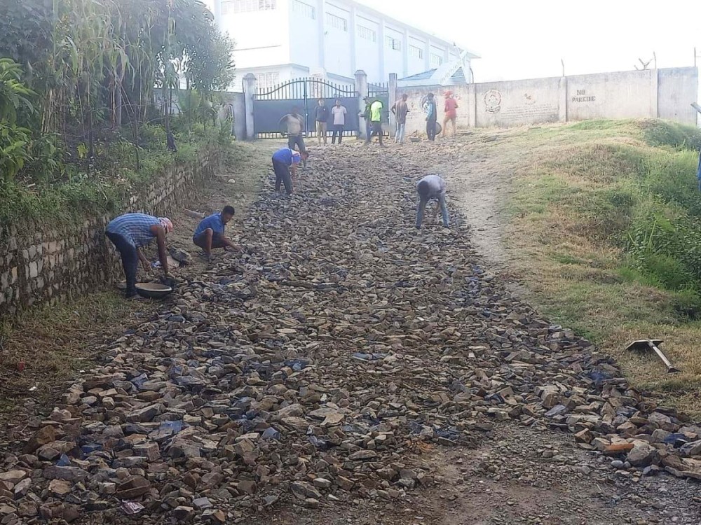 A section of the road near Multipurpose Hall, Zunheboto. (Morung Photo)